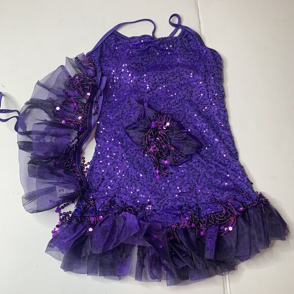 Wiessman Grape Purple Sequined Dance Costume - Picture 1 of 13